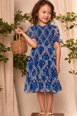 Mini Cordelia Dress in Trellis Foulard