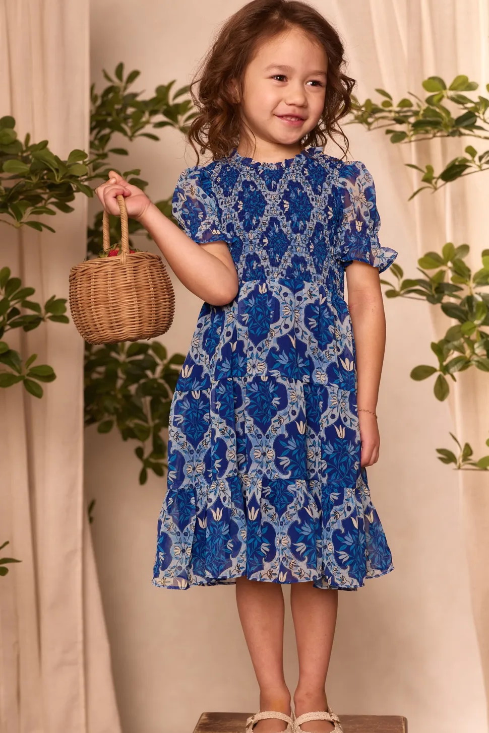 Mini Cordelia Dress in Trellis Foulard