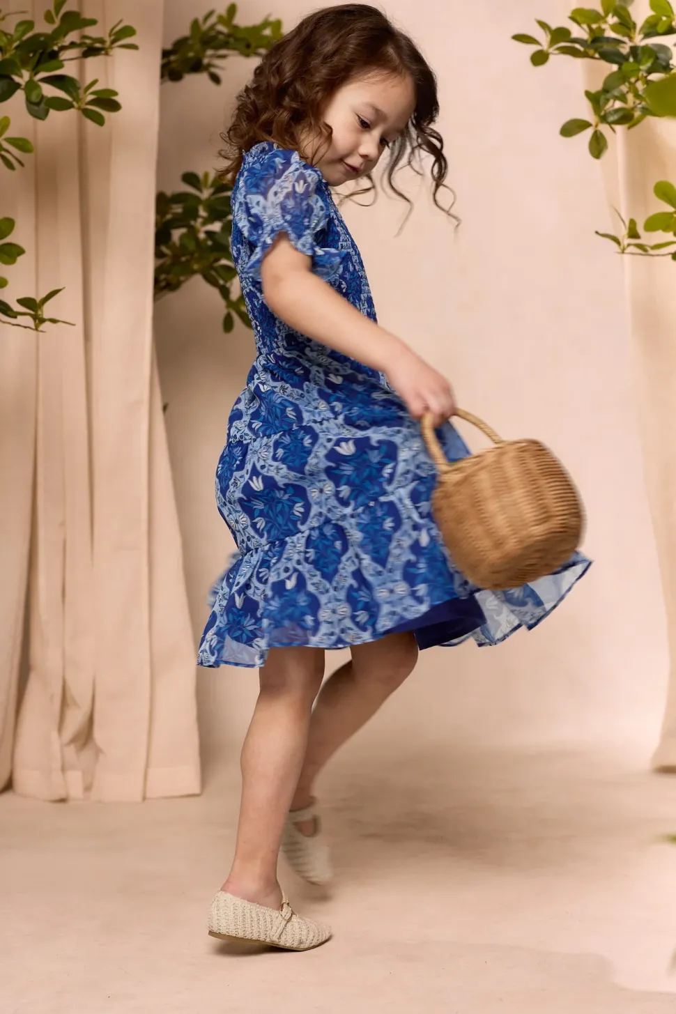 Mini Cordelia Dress in Trellis Foulard