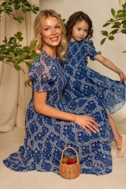 Mini Cordelia Dress in Trellis Foulard