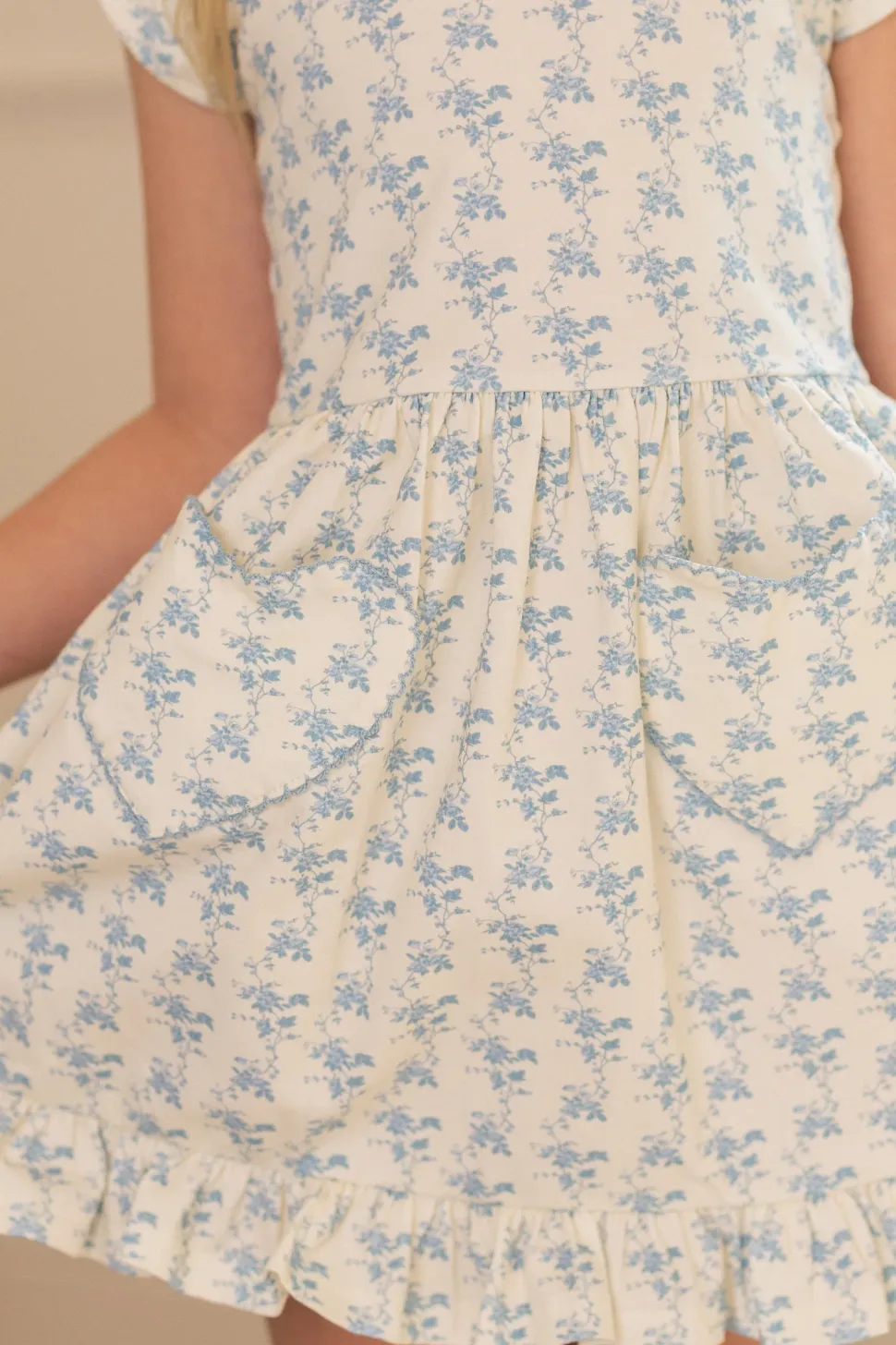 Mini Dream Play Dress in Ivory Porcelain Fleur