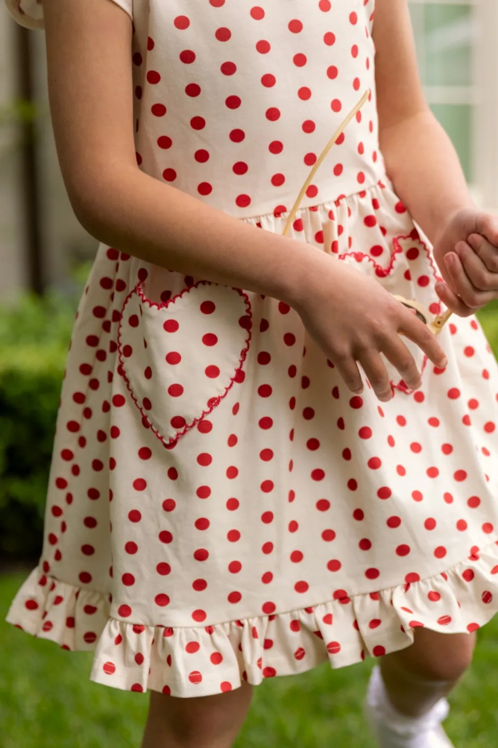 Mini Dream Play Dress in Red Polka Dot