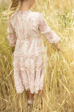 Mini Geneva Dress in Banana Creme Aquarelle Fleur