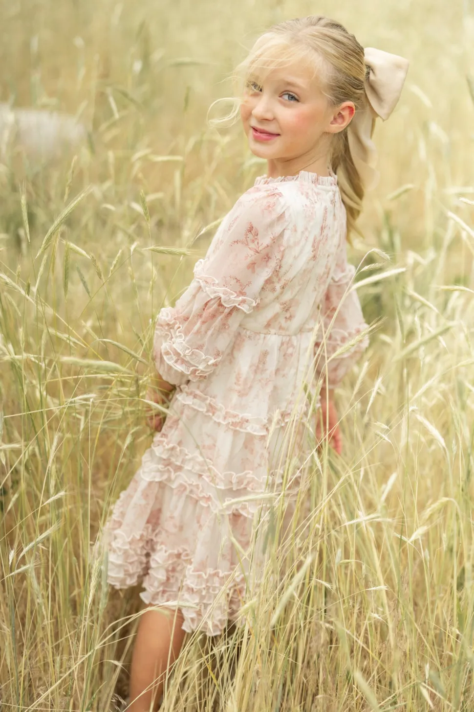 Mini Geneva Dress in Banana Creme Aquarelle Fleur