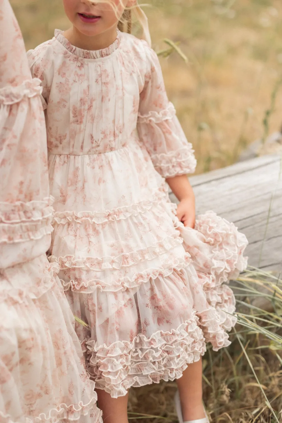 Mini Geneva Dress in Banana Creme Aquarelle Fleur