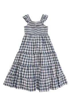 Mini Hailey Dress in Indigo Gingham