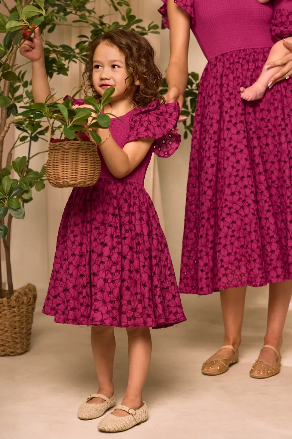 Mini Hattie Dress in Magenta