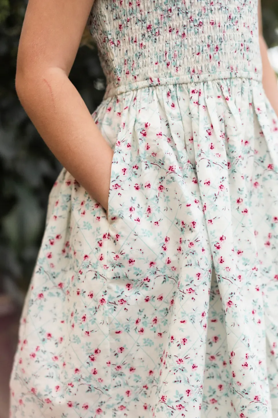 Mini Hattie Dress in Pansy Trellis