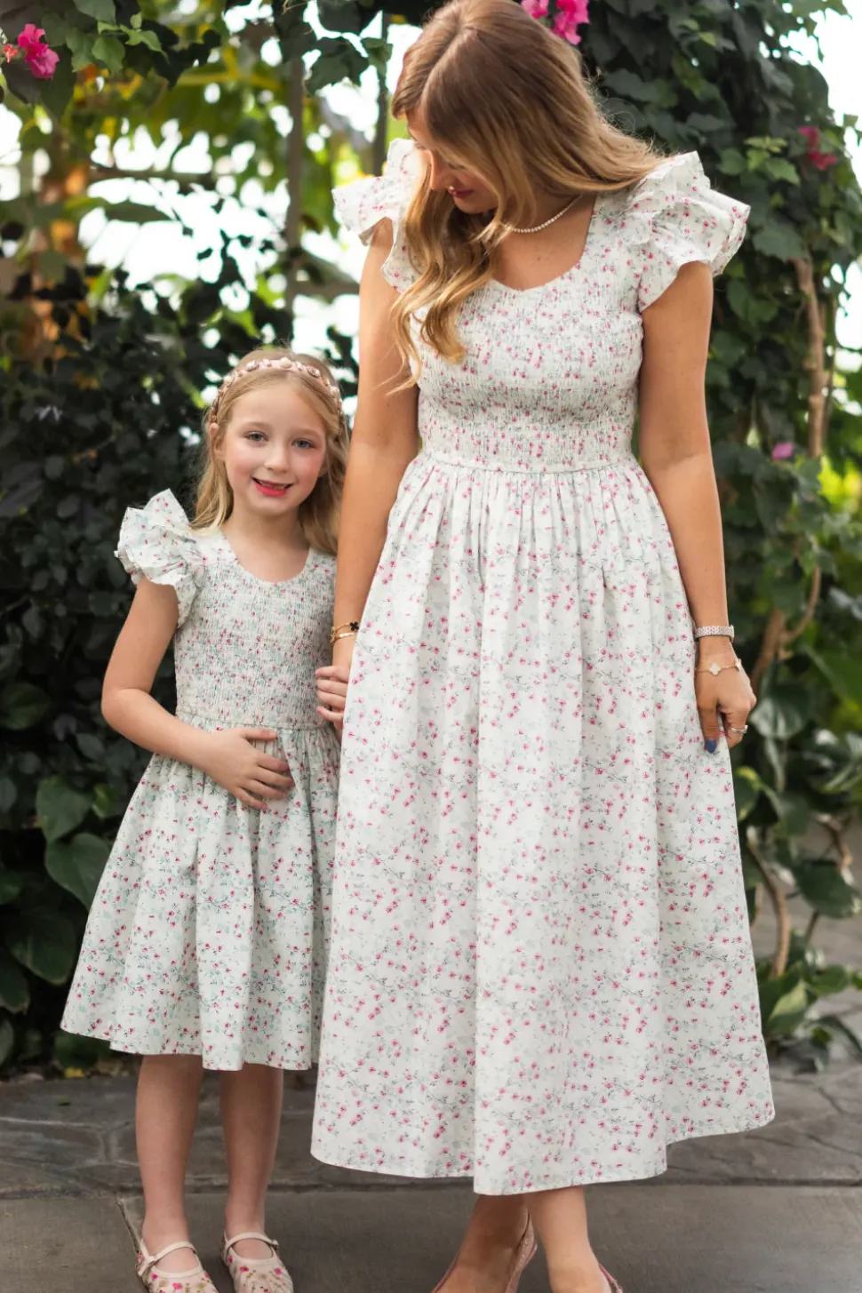 Mini Hattie Dress in Pansy Trellis