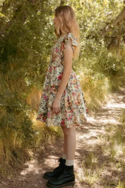 Mini Hattie Dress in Rose Vine