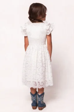 Mini Hattie Dress in White Lace