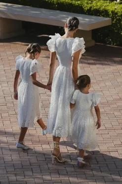 Mini Hattie Dress in White Lace