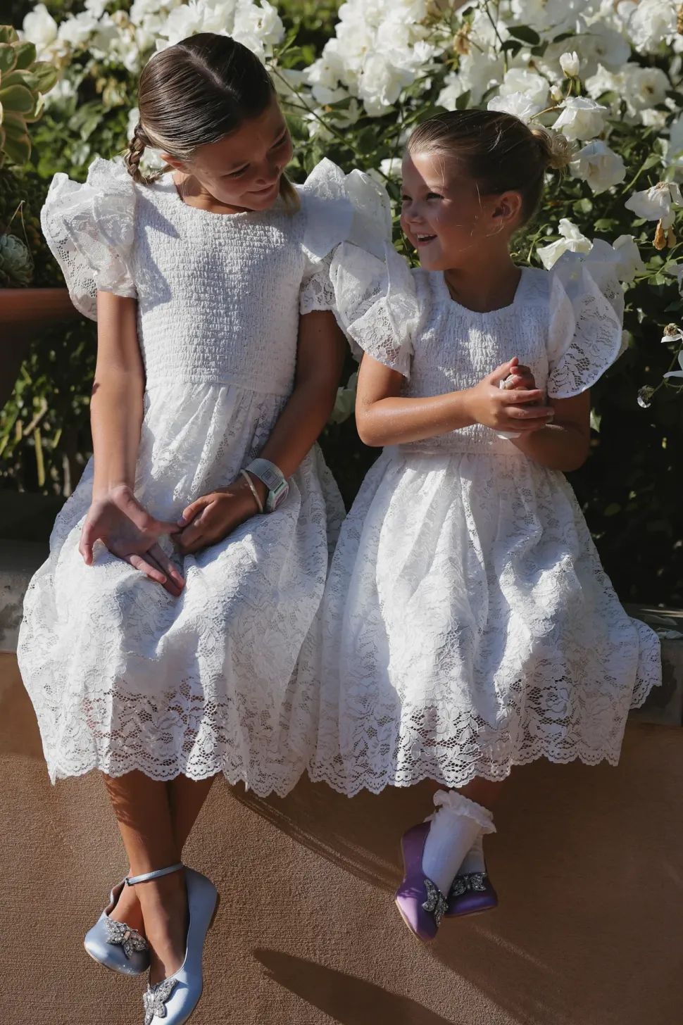 Mini Hattie Dress in White Lace