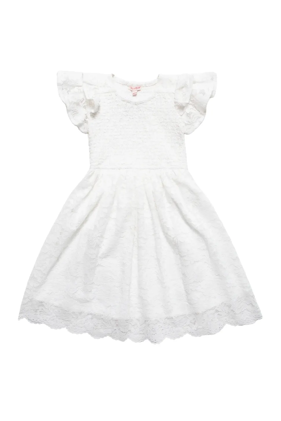 Mini Hattie Dress in White Lace