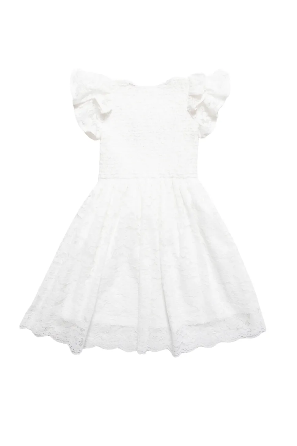 Mini Hattie Dress in White Lace
