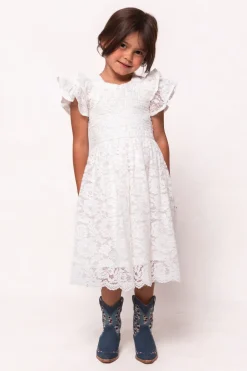 Mini Hattie Dress in White Lace
