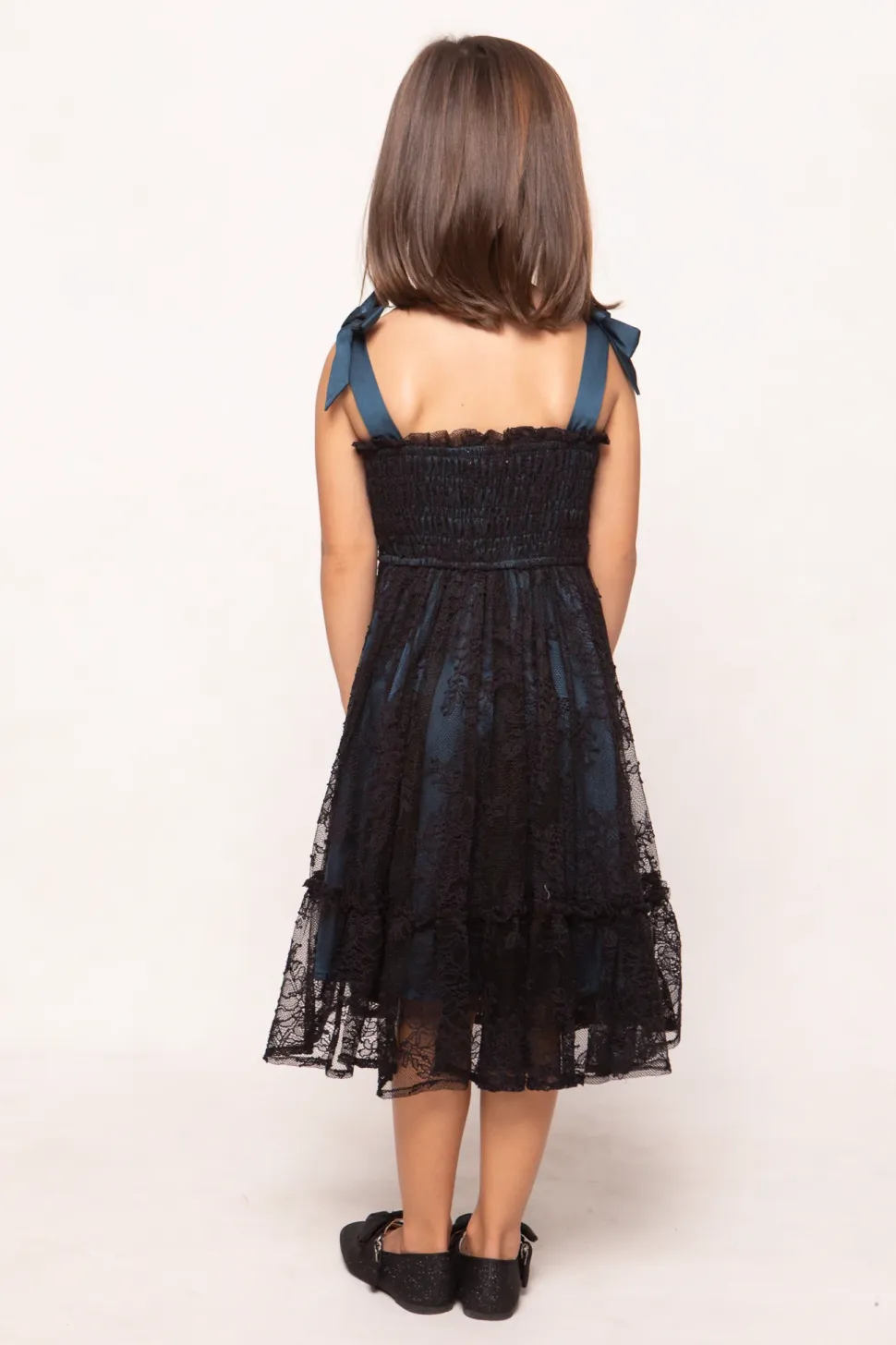 Mini Isadora Dress in Navy & Black