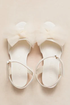 Mini Ivy Bow Heel in White