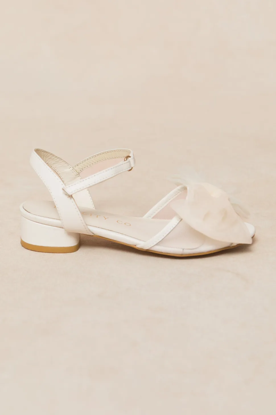 Mini Ivy Bow Heel in White