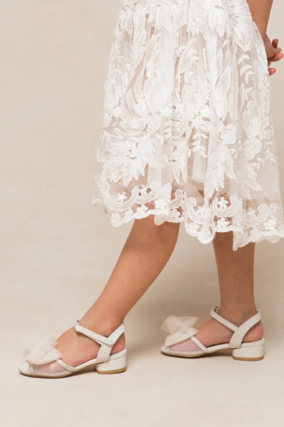 Mini Ivy Bow Heel in White