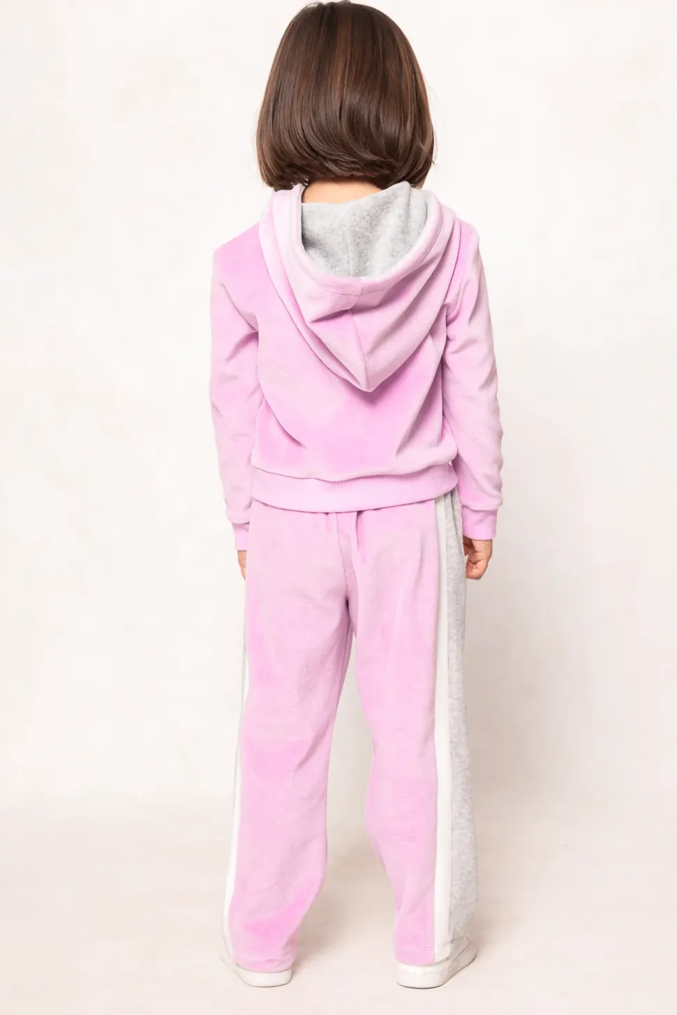 Mini Kailey Velour Track Pants in Pink