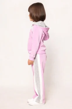 Mini Kailey Zip Up Velour Sweatshirt in Pink