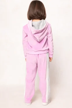 Mini Kailey Zip Up Velour Sweatshirt in Pink