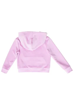 Mini Kailey Zip Up Velour Sweatshirt in Pink