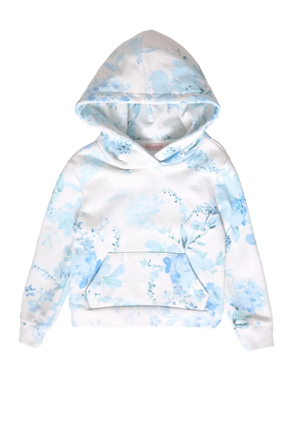 Mini Kian Hooded Sweatshirt in Blue Aquarelle Fleur