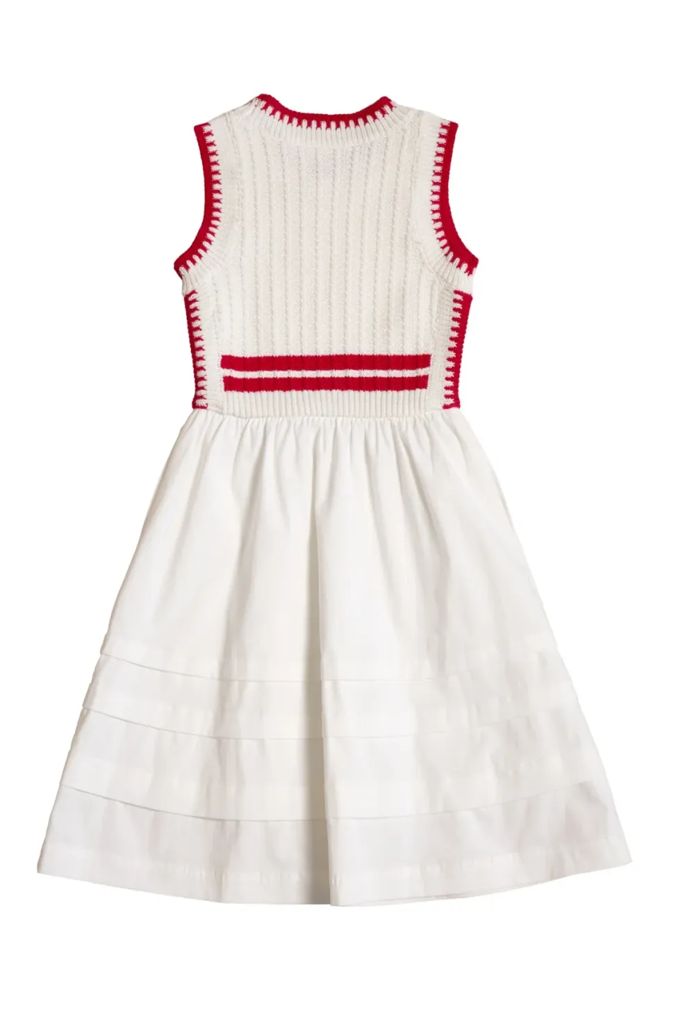 Mini Lisbon Dress in Ivory & Firework Red
