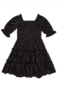 Mini Madeline Dress in Black Ditsy Floral