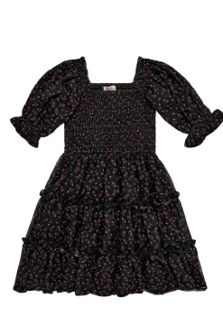 Mini Madeline Dress in Black Ditsy Floral