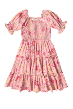 Mini Madeline Dress in Pink Vintage Poppies