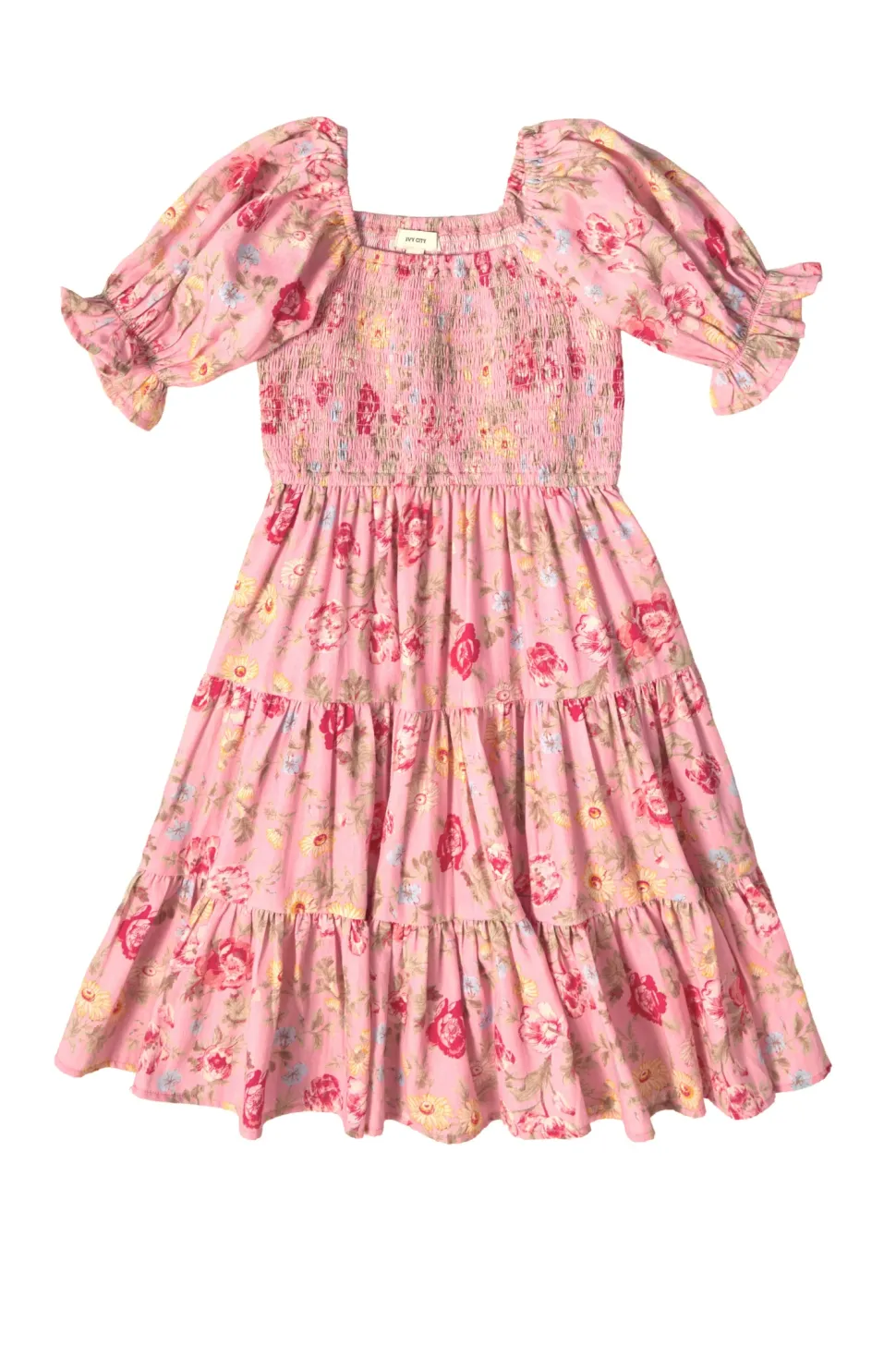Mini Madeline Dress in Pink Vintage Poppies
