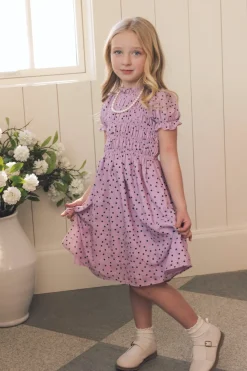 Mini Marcell Dress in Purple Polka Dot