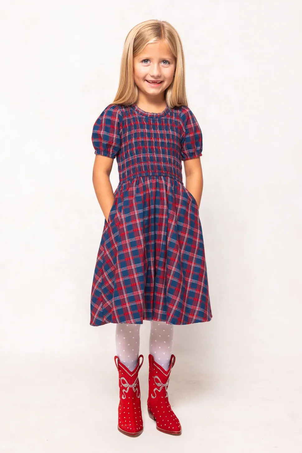 Mini Mariah Dress in Mariner Tartan