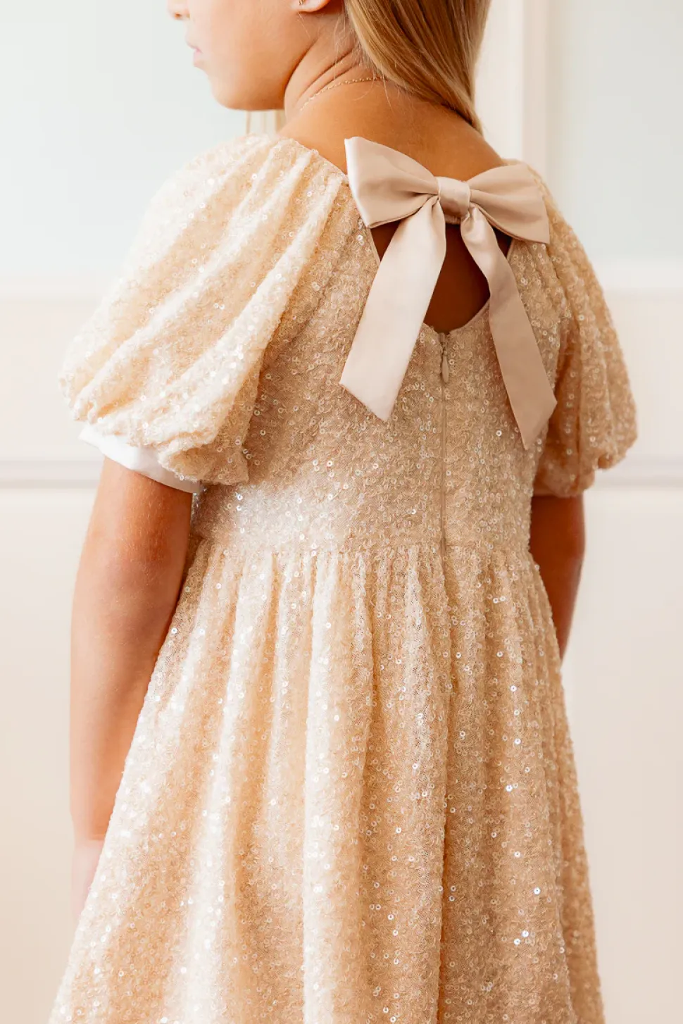Mini Marisol Dress in Cream Sequin