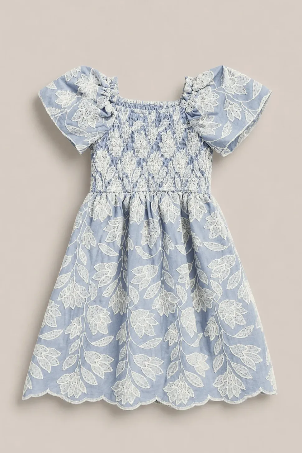 Mini Ophelia Dress in Mosaic Embroidery