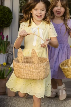 Mini Penny Dress in Butter Yellow Eyelet