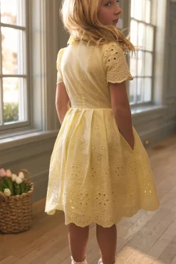 Mini Penny Dress in Butter Yellow Eyelet