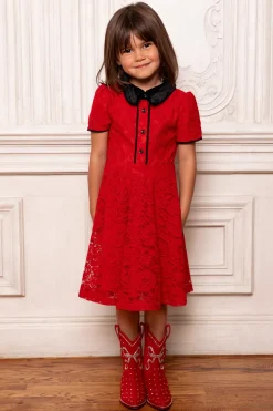 Mini Penny Dress in Red Lace