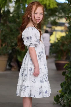 Mini Roselyn Dress in Blue Enchanted Floral