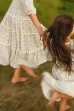 Mini Roselyn Dress in Ivory Porcelain Fleur