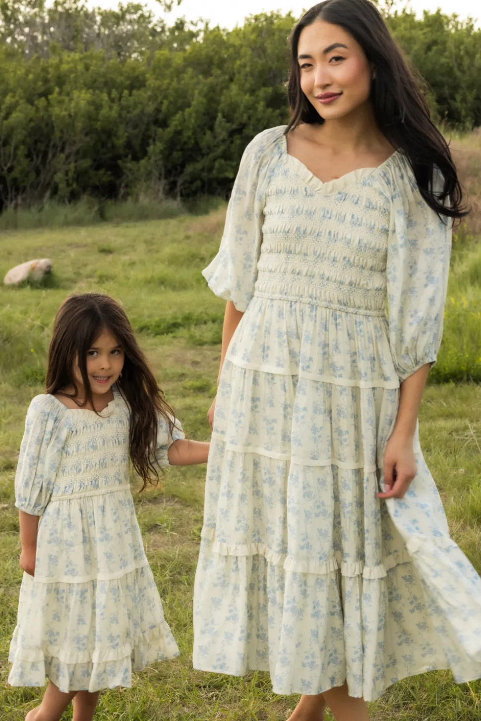 Mini Roselyn Dress in Ivory Porcelain Fleur