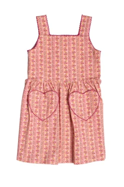 Mini Rue Play Dress in Handpainted Flora Stripe