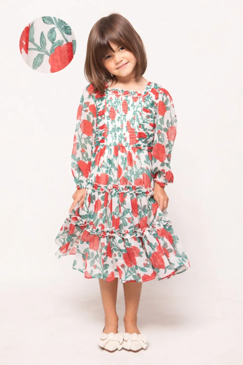 Mini Selena Dress in Red Roses