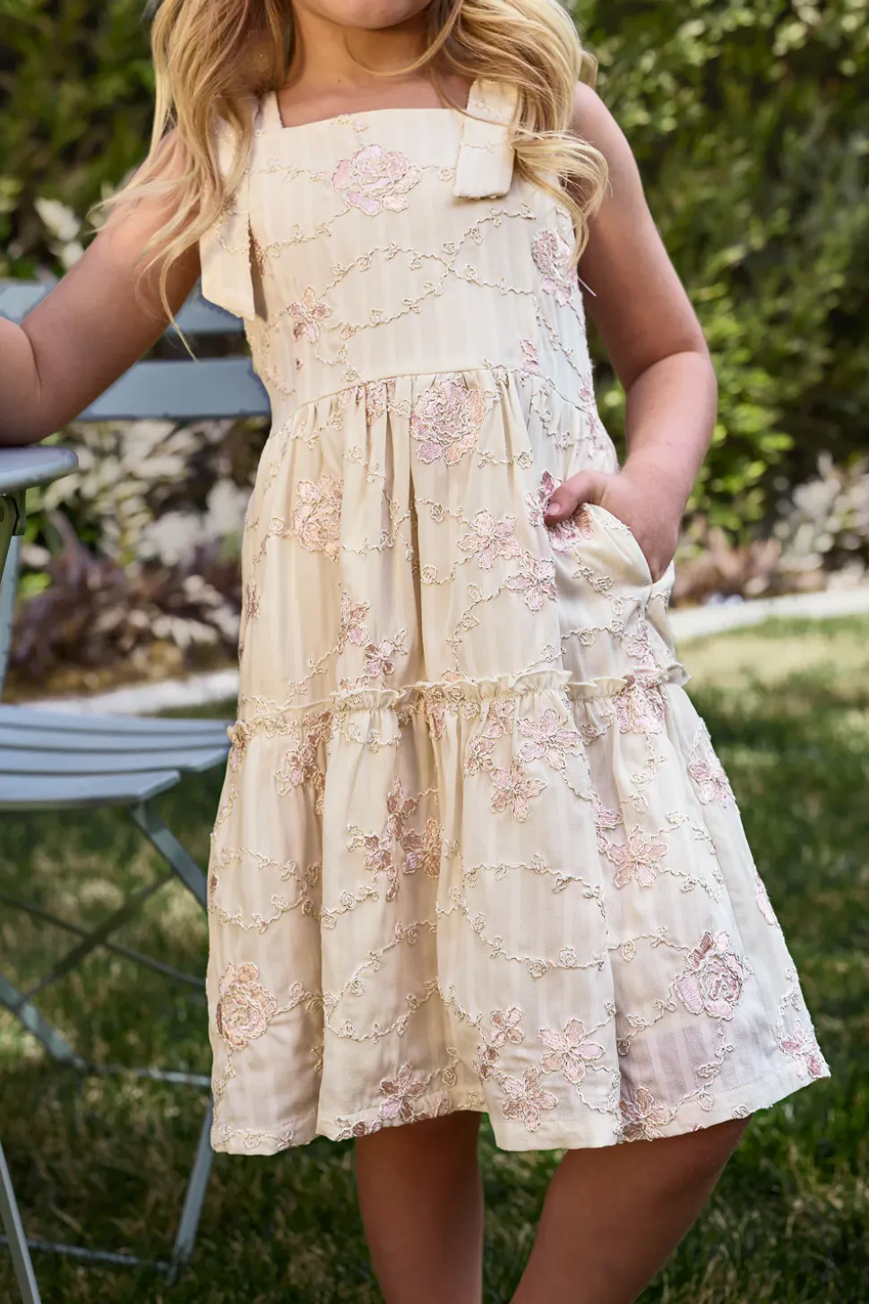 Mini Tara Dress in Gilded Rose Stripe