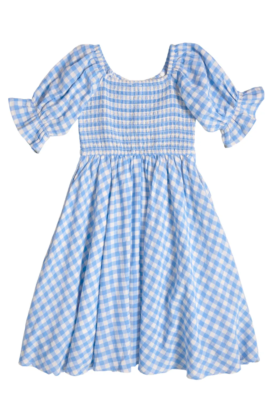 Mini Teagan Dress in Blue Gingham