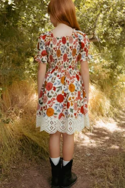 Mini Teagan Dress in Sepia Flower