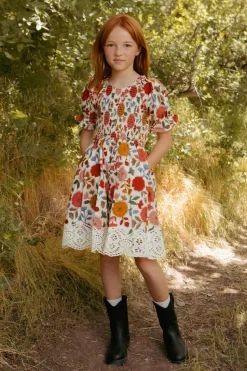 Mini Teagan Dress in Sepia Flower